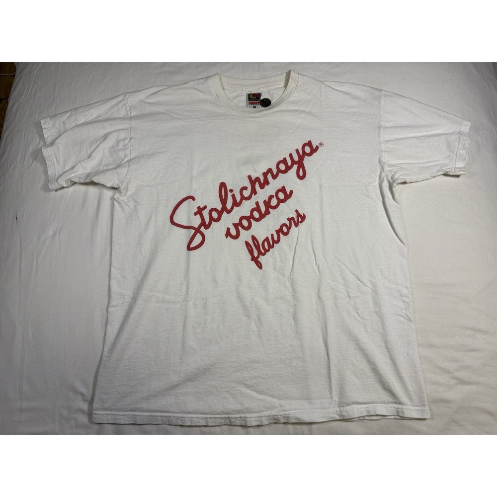 Vintage 2000s Stolichnaya Vodka Flavors Shirt Mens XL Ohranj Vanil Y2K Promo Tee